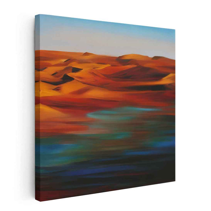 Radiant Desert Mirage: Abstract Landscape Canvas Art Print