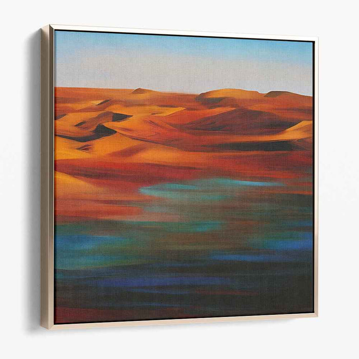 Radiant Desert Mirage: Abstract Landscape Canvas Art Print