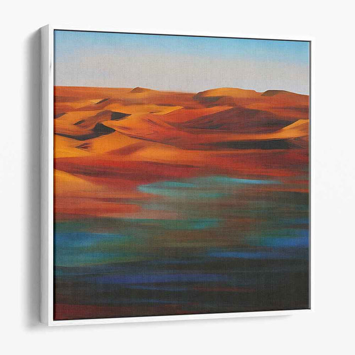 Radiant Desert Mirage: Abstract Landscape Canvas Art Print
