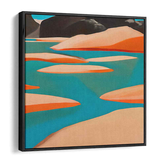 Tango of Turquoise and Tangerine: Abstract Landscape in Turquoise and Orange