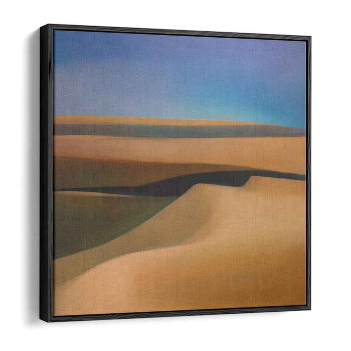 Serene Desert Waves: Tranquil Sand Dunes Under Azure Sky Canvas Art Print