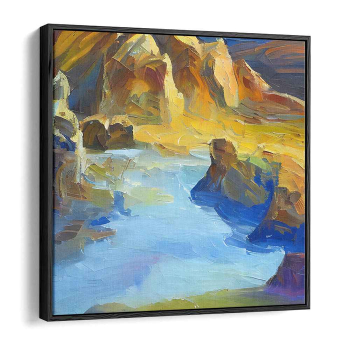 Ethereal Waterscapes Merge: Abstract Landscape with Serene Lake