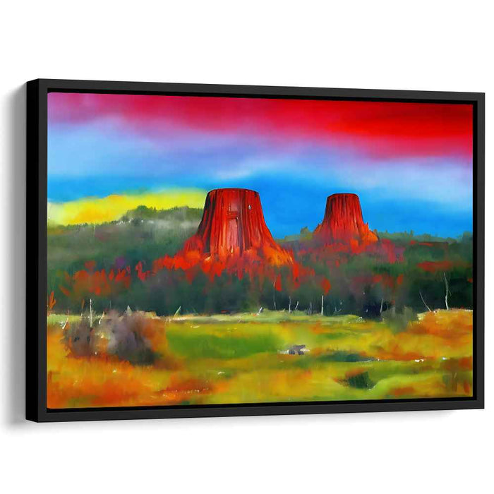 Fiery Mesas: A Vivid Landscape Canvas Art
