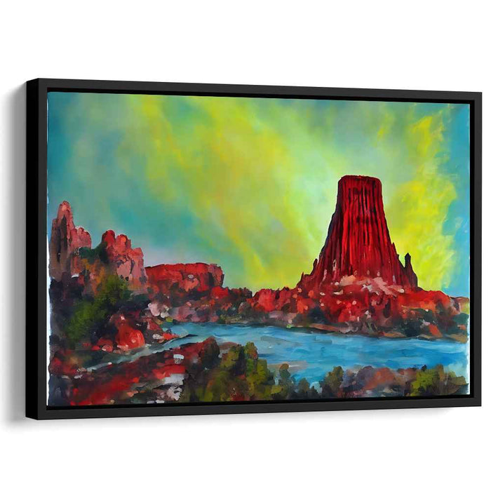 Majestic Mesa: Sunset Over Desert Landscape Canvas Art Print