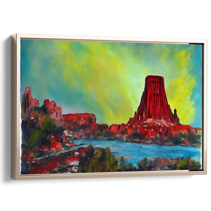 Majestic Mesa: Sunset Over Desert Landscape Canvas Art Print