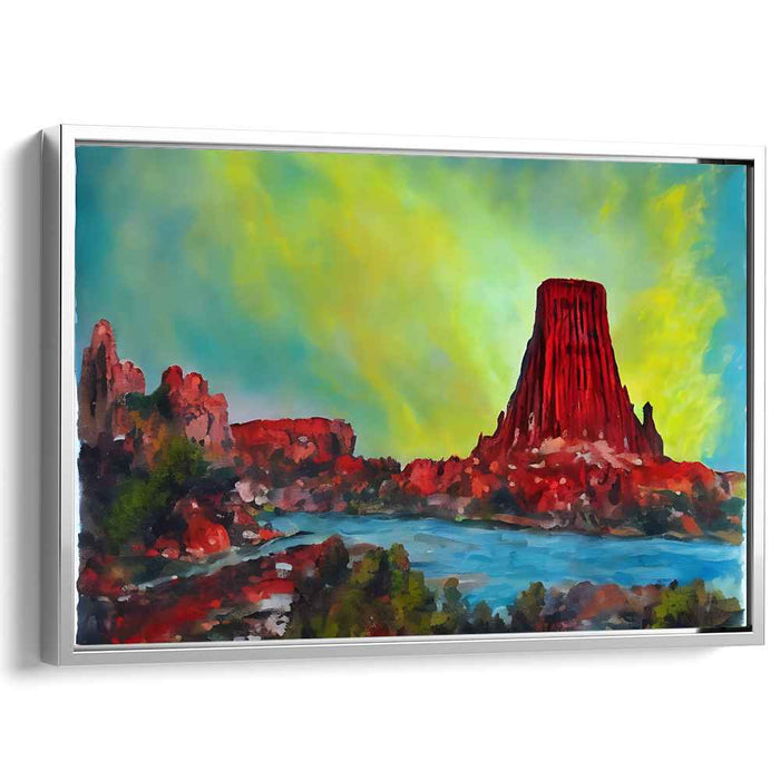 Majestic Mesa: Sunset Over Desert Landscape Canvas Art Print