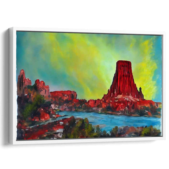 Majestic Mesa: Sunset Over Desert Landscape Canvas Art Print