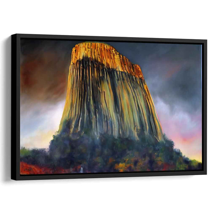 Looming Skies Over Terrain: Dramatic Landscape Canvas Art Print