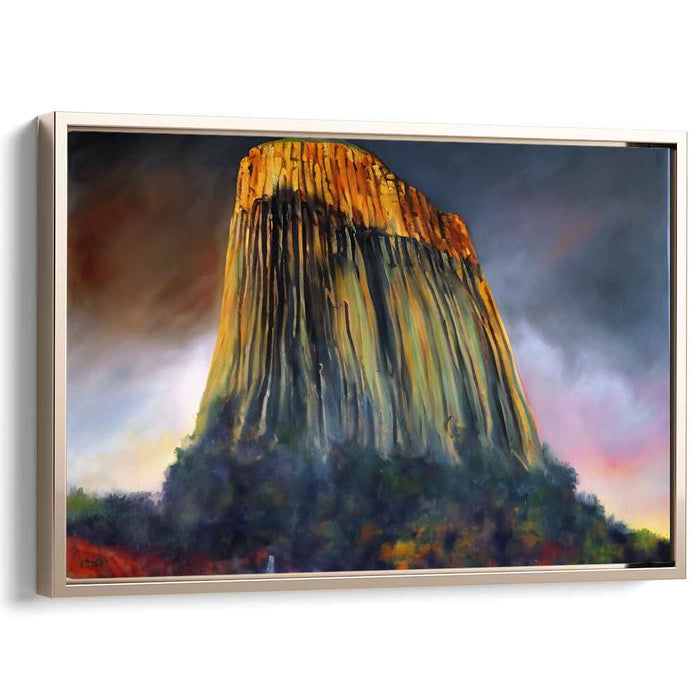 Looming Skies Over Terrain: Dramatic Landscape Canvas Art Print