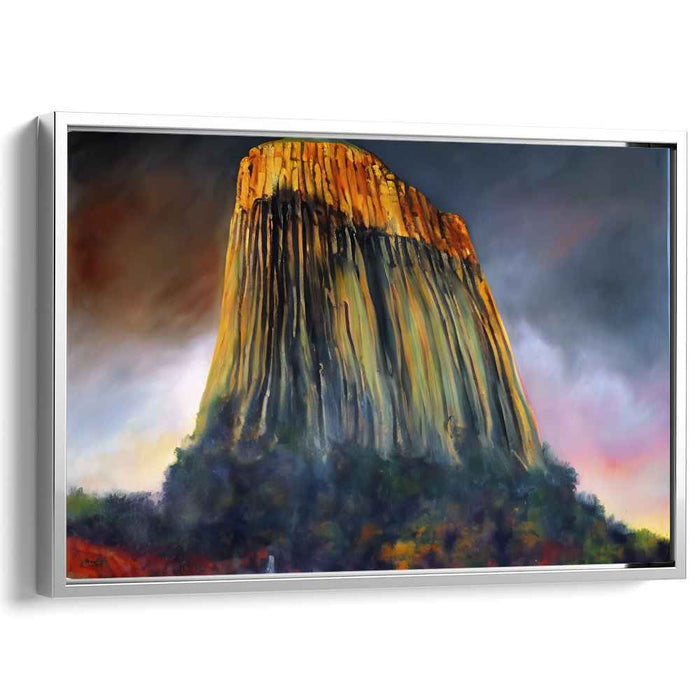 Looming Skies Over Terrain: Dramatic Landscape Canvas Art Print
