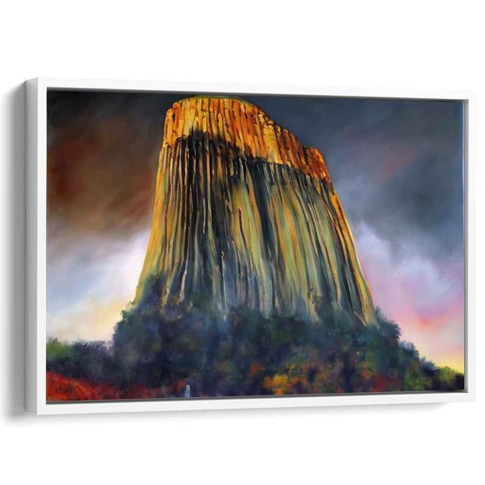 Looming Skies Over Terrain: Dramatic Landscape Canvas Art Print