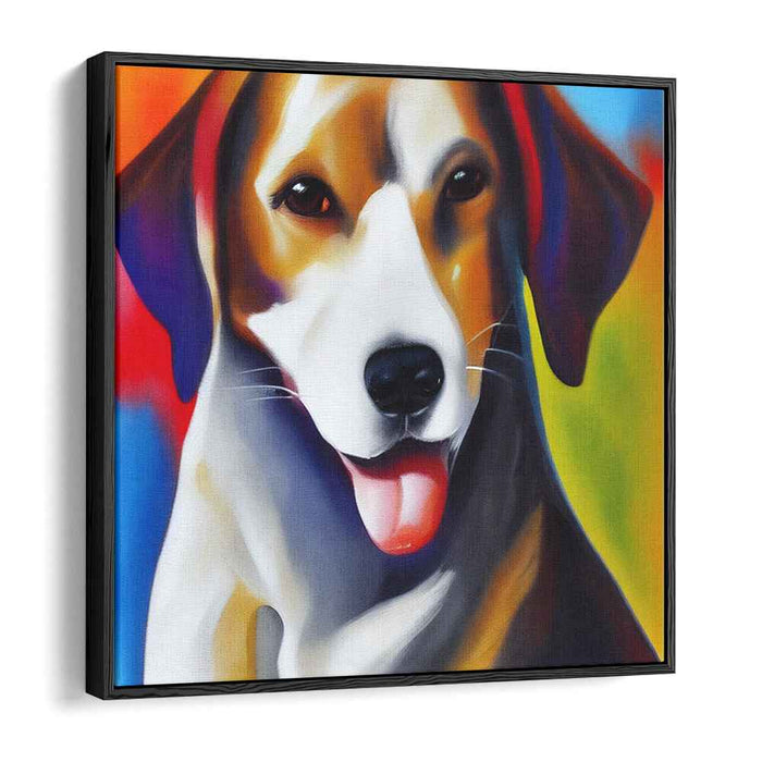 Loyal Companion: Vibrant Dog Portrait Canvas Art Print