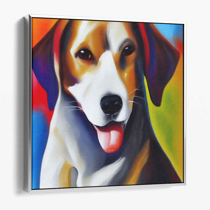 Loyal Companion: Vibrant Dog Portrait Canvas Art Print