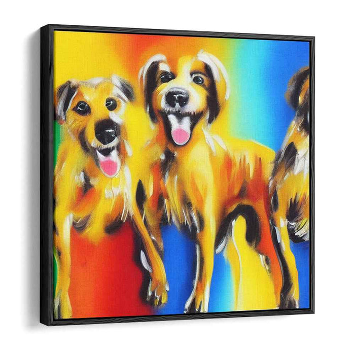 Joyful Canines: Vibrant Pop Art Dogs Canvas Print