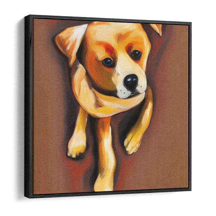 Whimsical Bark Symphony: Impressionistic Dog Portrait Canvas Art Print