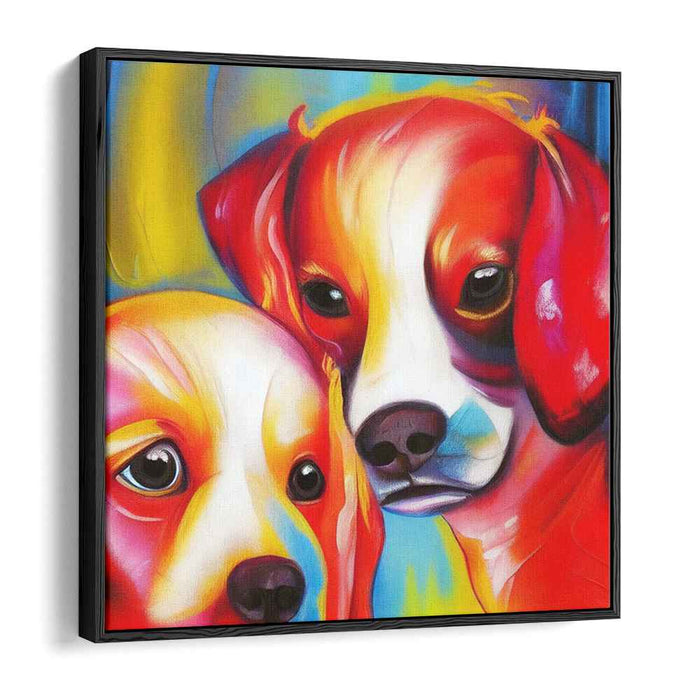 Vibrant Pooch Palette: Expressive Colorful Dog Portrait Canvas Art Print