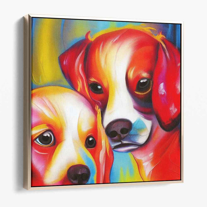 Vibrant Pooch Palette: Expressive Colorful Dog Portrait Canvas Art Print