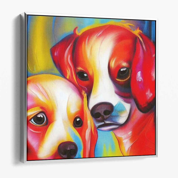 Vibrant Pooch Palette: Expressive Colorful Dog Portrait Canvas Art Print