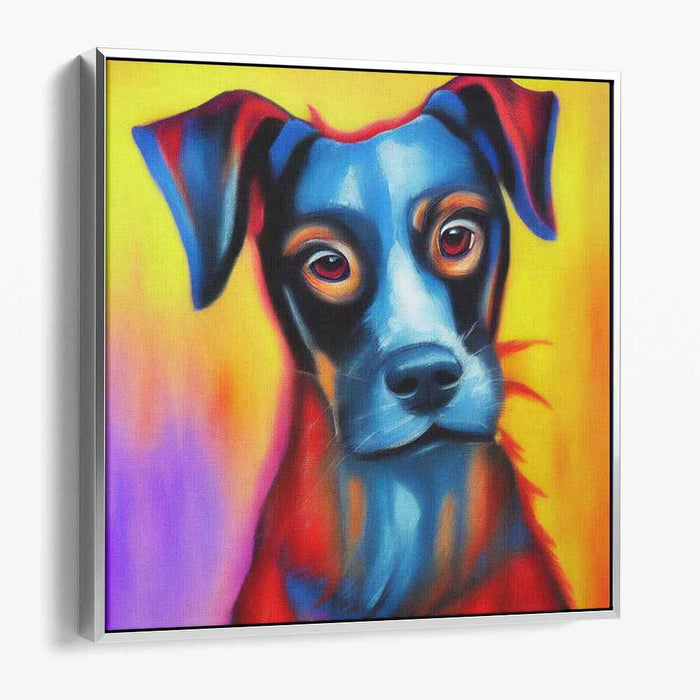 Vivid Canine: Abstract Expressionist Dog Portrait Canvas Art Print