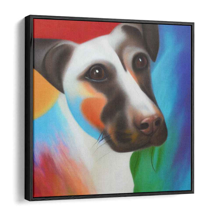 Vivid Canine Portrait: Colorful Expressionist Dog Canvas Art Print