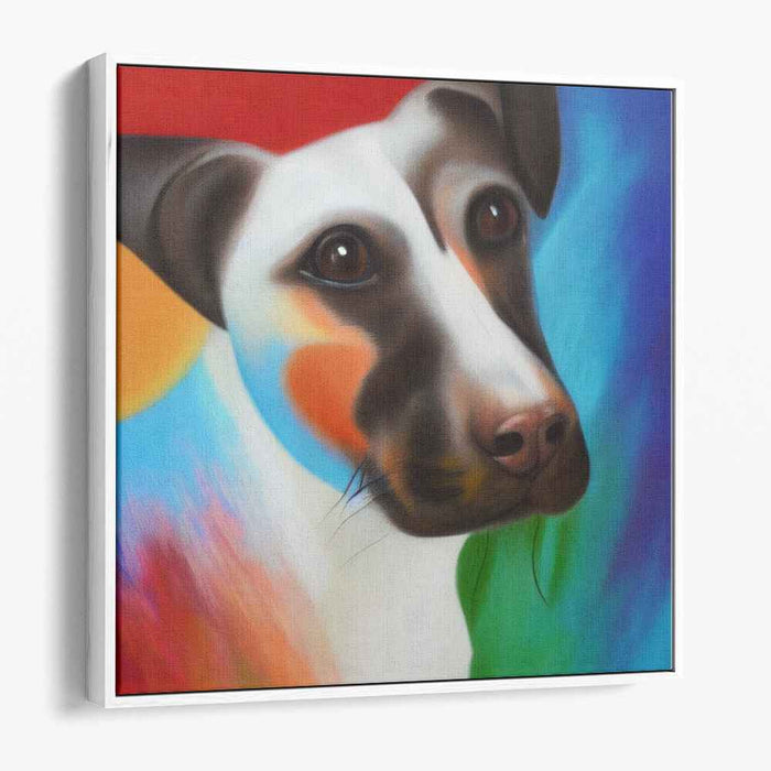 Vivid Canine Portrait: Colorful Expressionist Dog Canvas Art Print