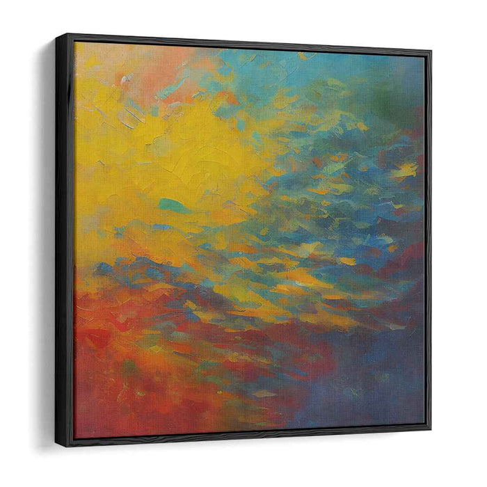 Primary Palette Abstraction: Abstract Expressionist Yellow, Blue, and Red Canvas Art Print