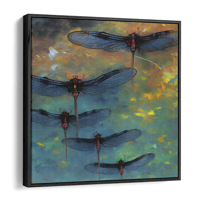 Ethereal Dragonflies: A Dance of Color and Light Canvas Art Print