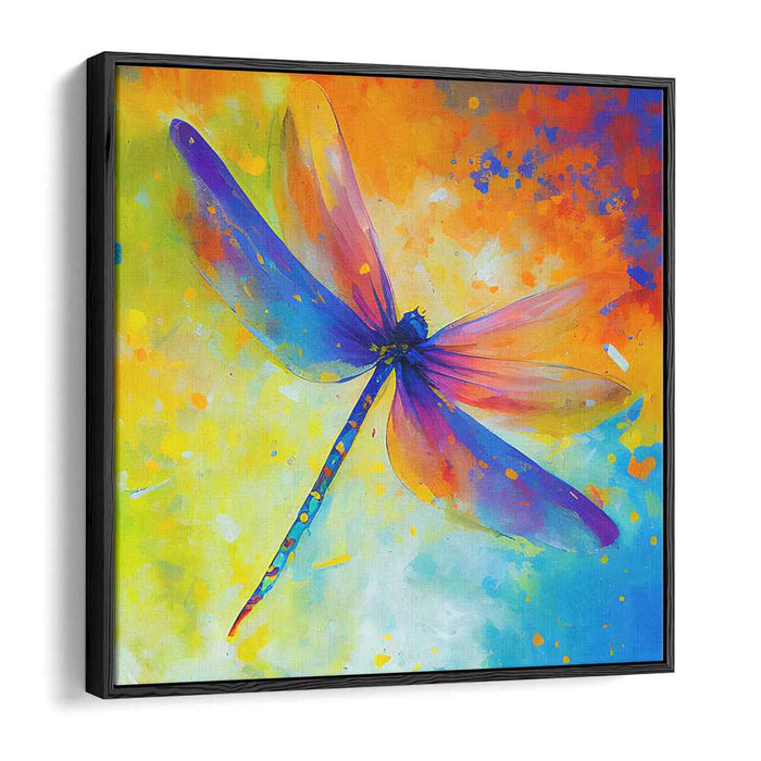 Radiant Dragonfly: A Symphony of Colors - Abstract Expressionist Canvas Art