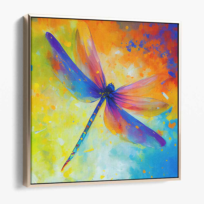 Radiant Dragonfly: A Symphony of Colors - Abstract Expressionist Canvas Art