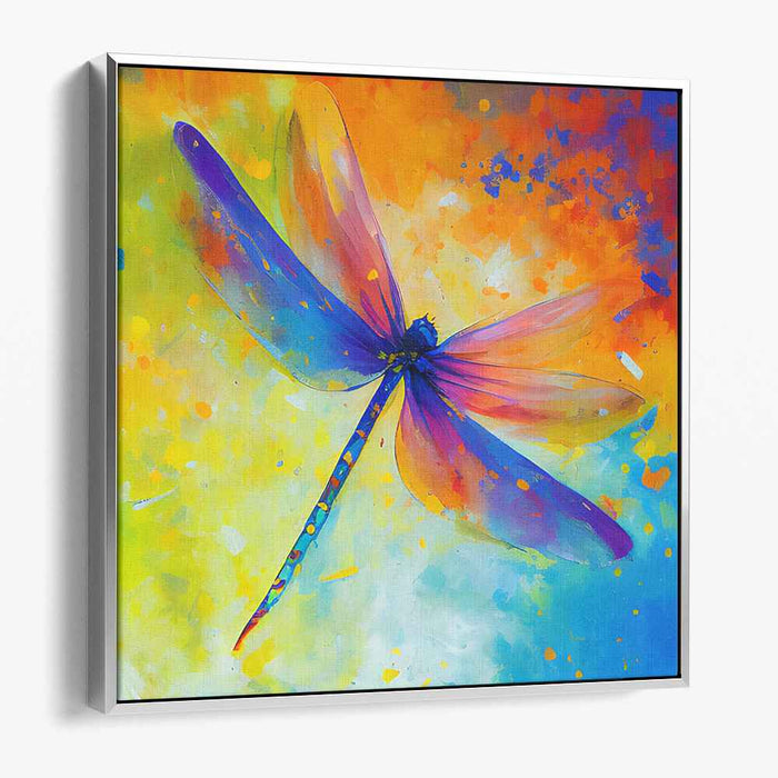 Radiant Dragonfly: A Symphony of Colors - Abstract Expressionist Canvas Art