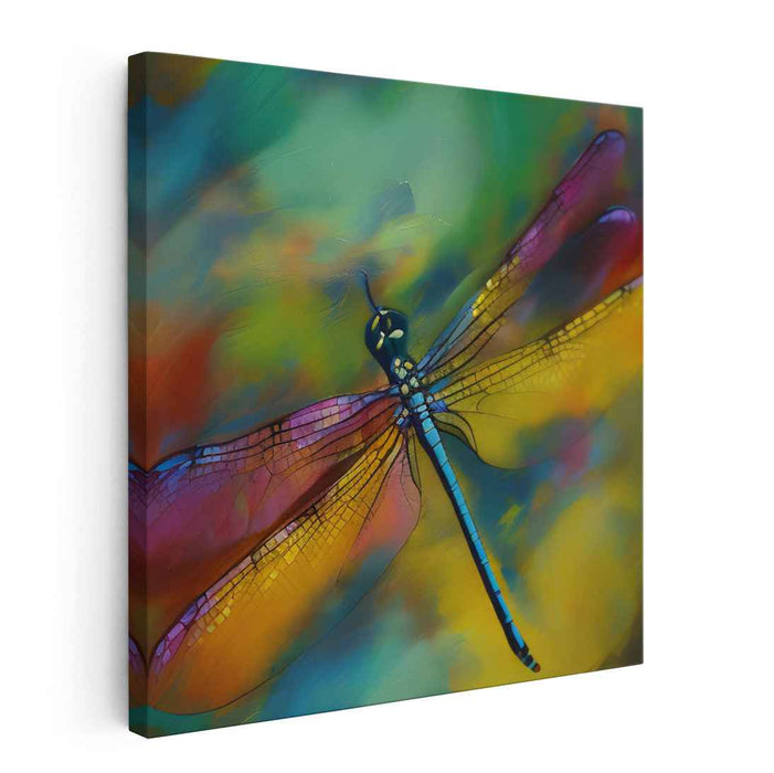 Whimsical Wings Dance: Impressionist-Inspired Dragonfly Canvas Art