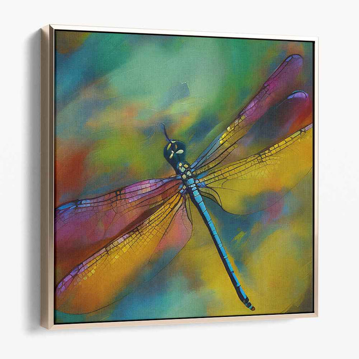 Whimsical Wings Dance: Impressionist-Inspired Dragonfly Canvas Art