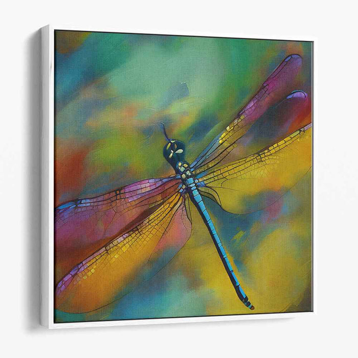 Whimsical Wings Dance: Impressionist-Inspired Dragonfly Canvas Art