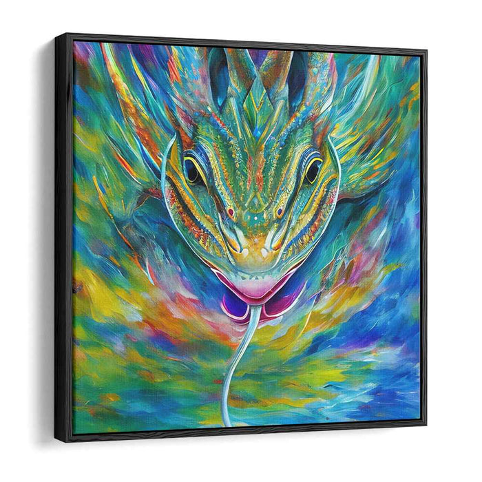 Shifting Hues on Display: Dynamic Chameleon Canvas Art Print