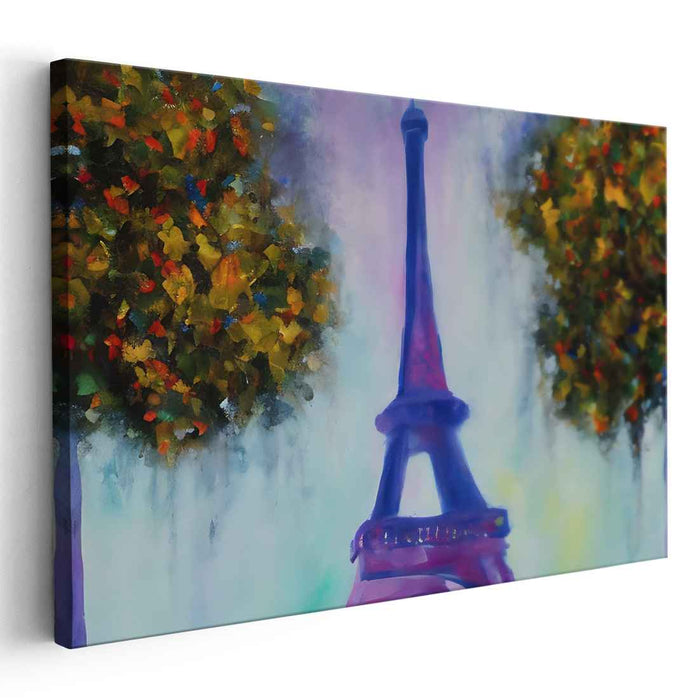 Dreamy Eiffel: Surreal Parisian Landscape Canvas Art Print
