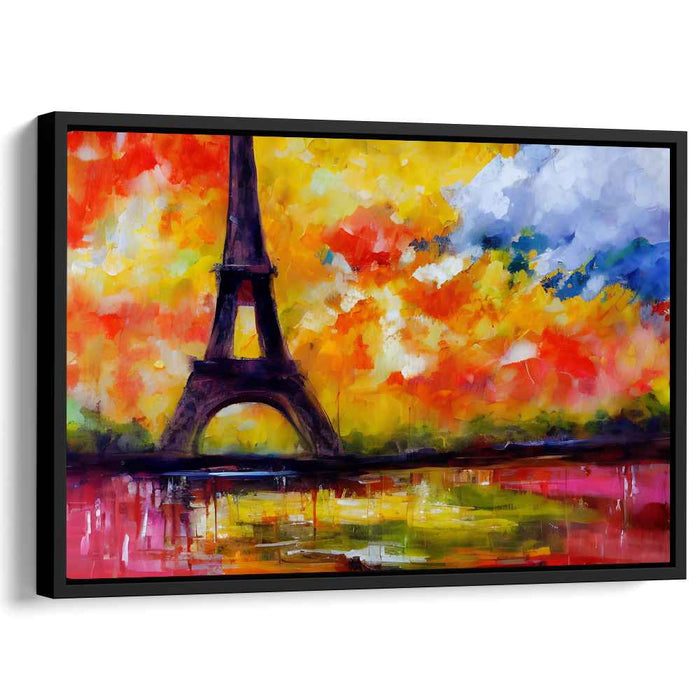 Sunset Silhouette Sculpture: Eiffel Tower at Sunset Canvas Art Print