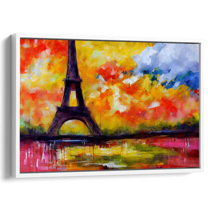 Sunset Silhouette Sculpture: Eiffel Tower at Sunset Canvas Art Print