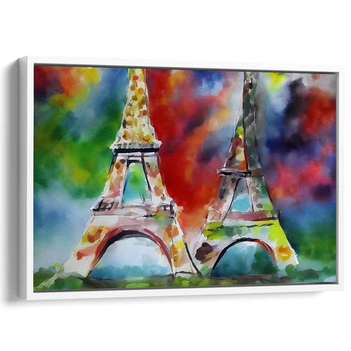 Parisian Watercolor Impressions: Colorful Eiffel Tower Watercolor Art