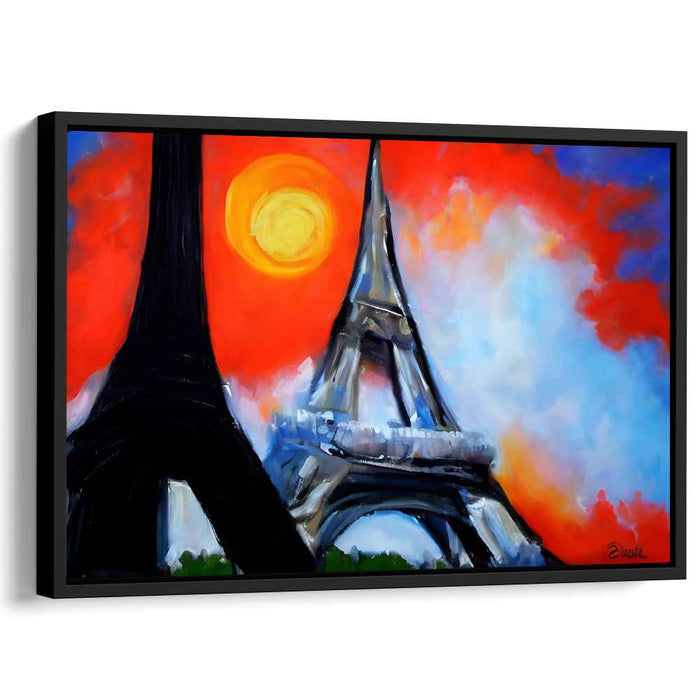 Parisian Horizon Meltdown: Expressionist Sunset Over the Eiffel Tower