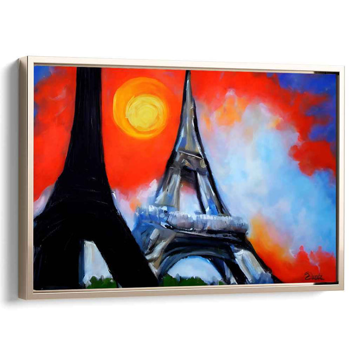 Parisian Horizon Meltdown: Expressionist Sunset Over the Eiffel Tower