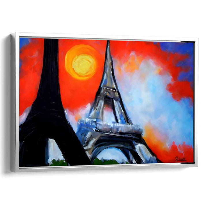 Parisian Horizon Meltdown: Expressionist Sunset Over the Eiffel Tower