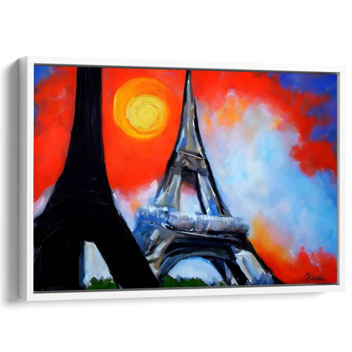 Parisian Horizon Meltdown: Expressionist Sunset Over the Eiffel Tower