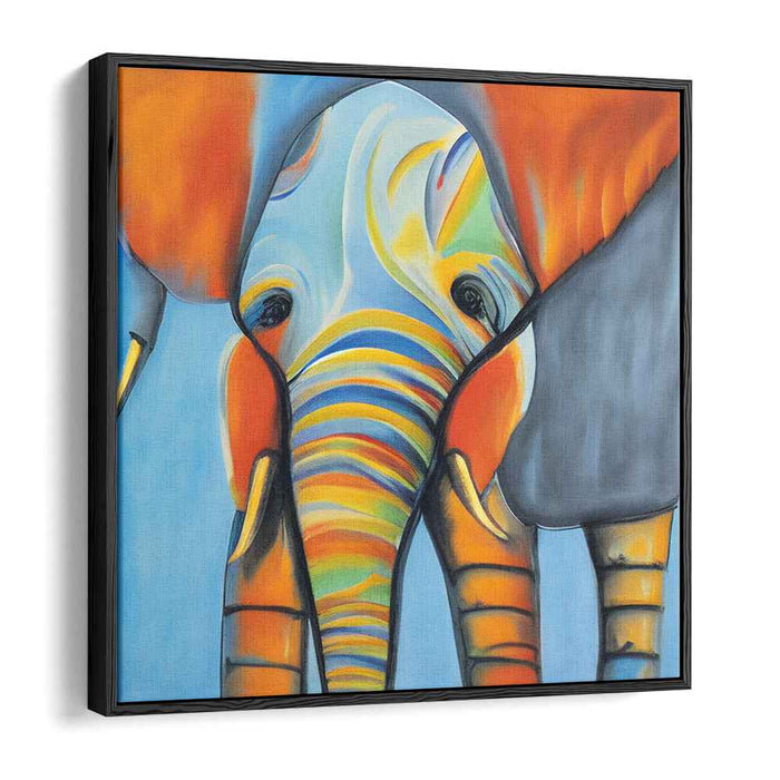 Ethereal Vision: Colorful Elephant in Surreal Expressionist Style Canvas Art