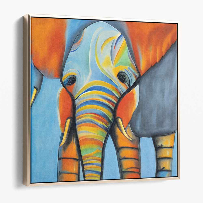 Ethereal Vision: Colorful Elephant in Surreal Expressionist Style Canvas Art