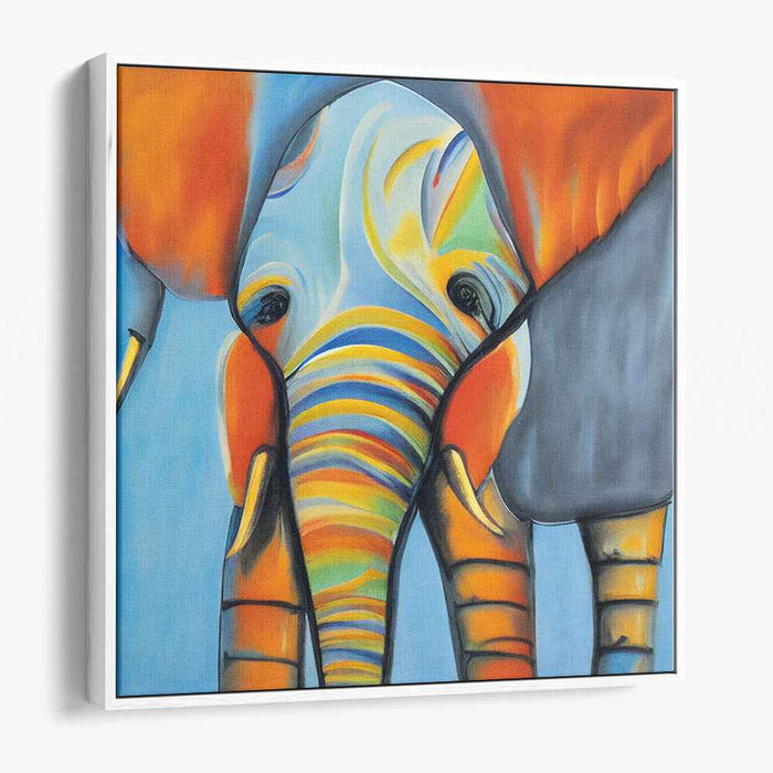 Ethereal Vision: Colorful Elephant in Surreal Expressionist Style Canvas Art