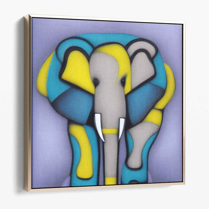 Elegant Enigma: Stylized Elephant in Cool Tones Canvas Art Print