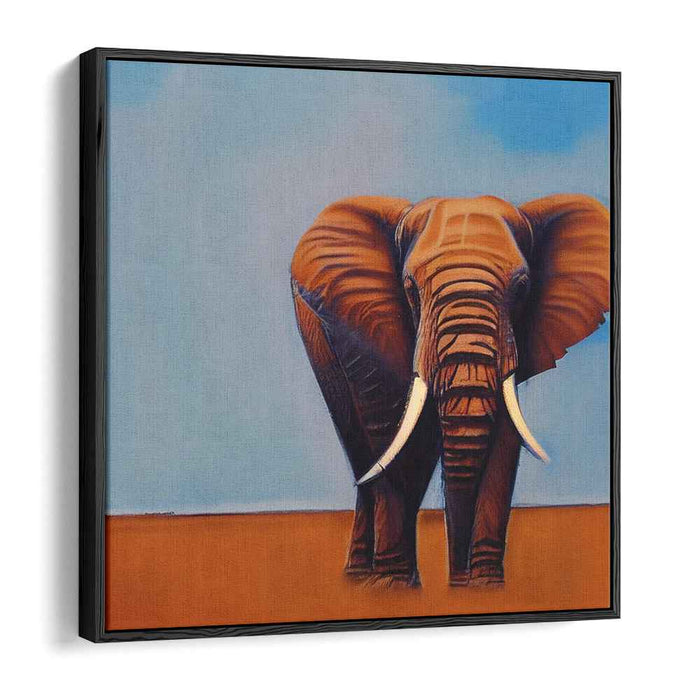 Majestic Silence: African Elephant in Serene Landscape Canvas Art