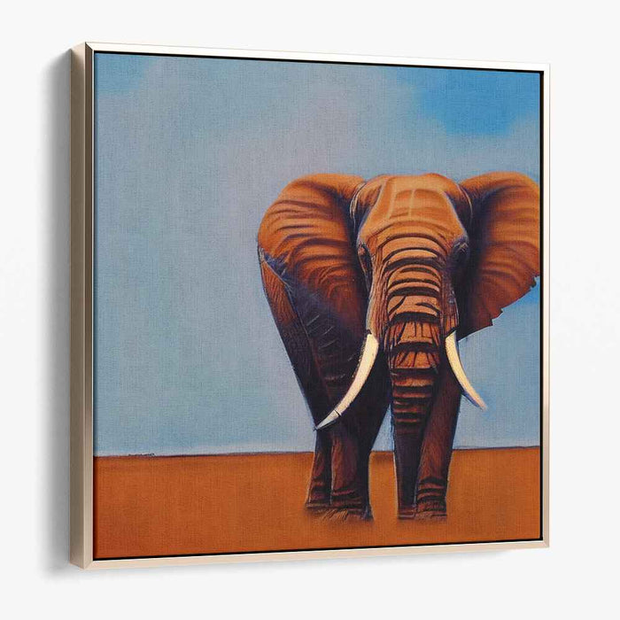 Majestic Silence: African Elephant in Serene Landscape Canvas Art