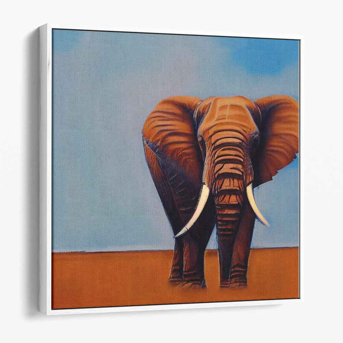 Majestic Silence: African Elephant in Serene Landscape Canvas Art