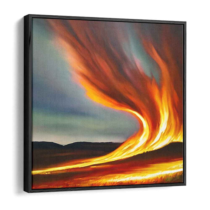 Vibrant Blaze Symphony: Dynamic Fiery Landscape Canvas Art Print
